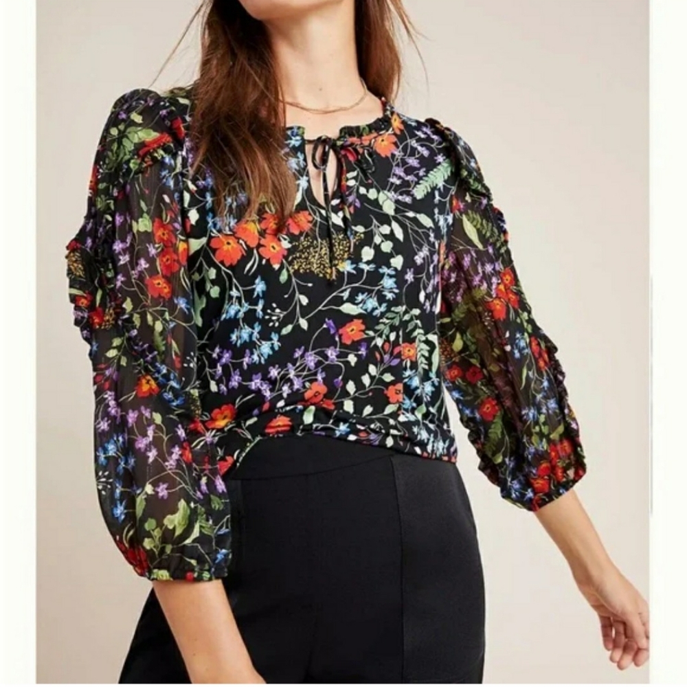 Maeve Jacquin Peasant Blouse Size Small